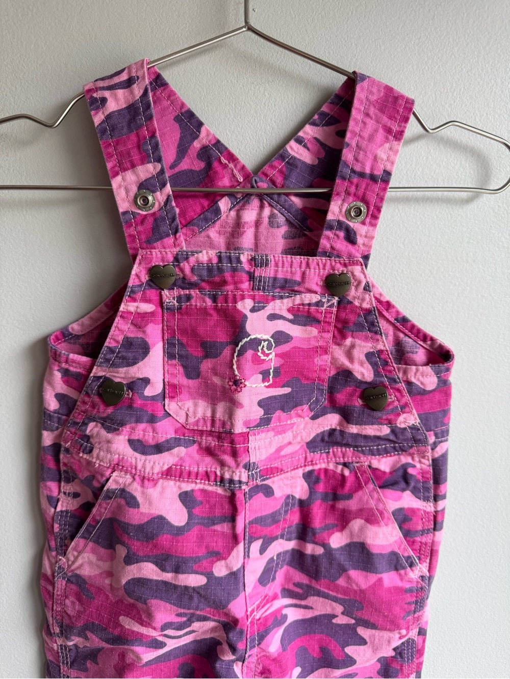 Carhartt Baby Girl Camo Overalls Infant Sz 6 Months Pink Camouflage 100% Cotton - Picture 2 of 10